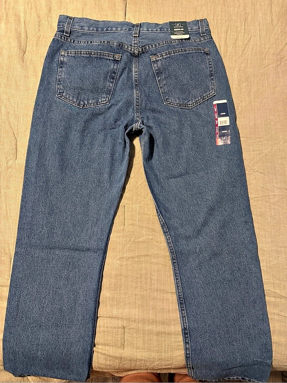 George Men's Regular Fit Jeans Straight Leg Blue Waist 33x30 NWT